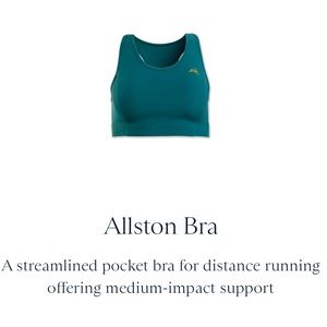 Tracksmith Allston Sports Bra Size Small in Teal